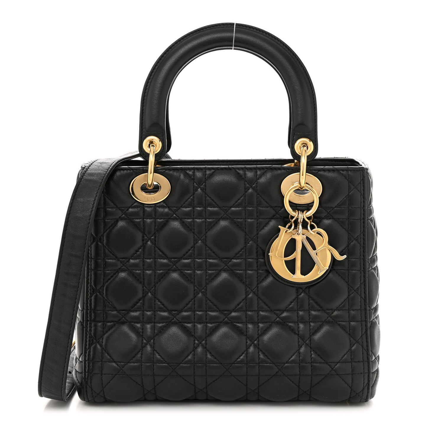 Christian Dior Lambskin Cannage Lady Dior Black