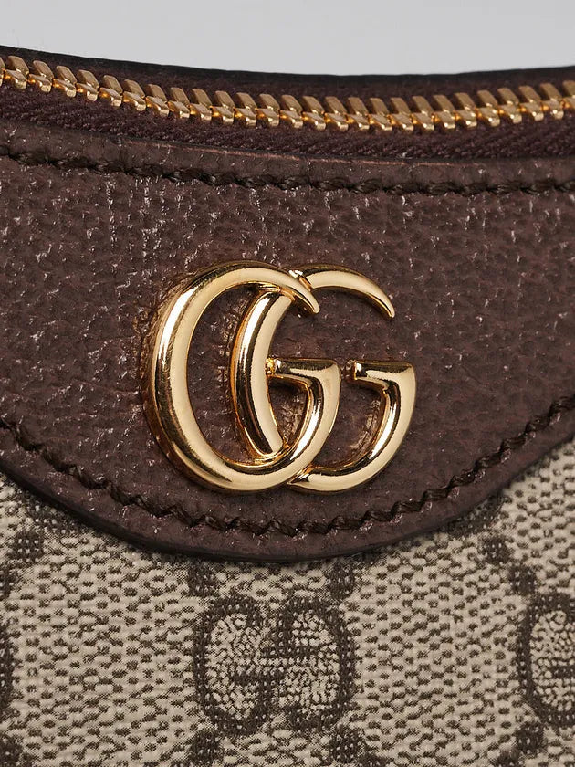 Beige/Ebony GG Coated Canvas/Leather Small Ophidia Crossbody Bag