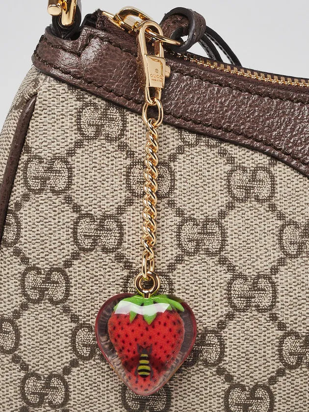 Beige/Ebony GG Coated Canvas/Leather Small Ophidia Crossbody Bag