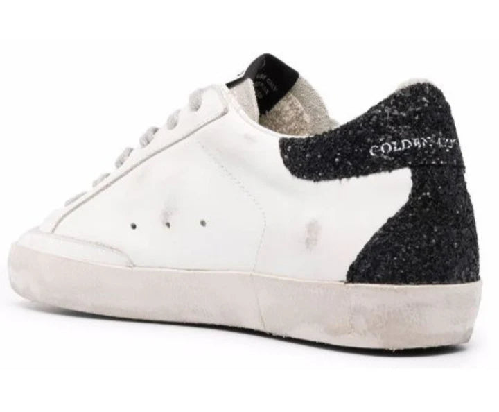 Golden Goose Superstar in white, black & glitter Star