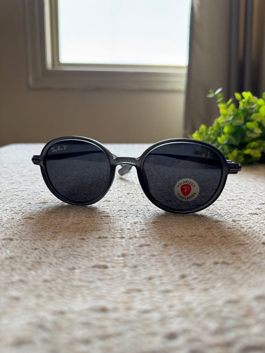 Polarized Round Ray-Ban Sunglasses – Matte Black Frame