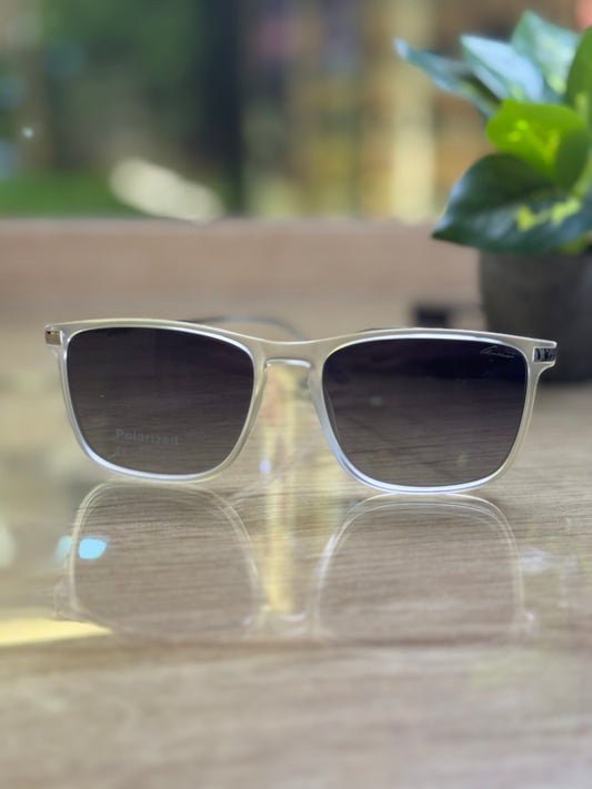 Polarized Matte Clear GUCCI Sunglasses with Dark Gradient Lenses