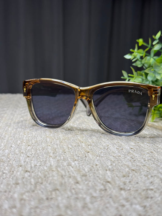 Square Prada Sunglasses – Brown Gradient Frame