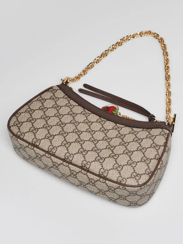 Beige/Ebony GG Coated Canvas/Leather Small Ophidia Crossbody Bag