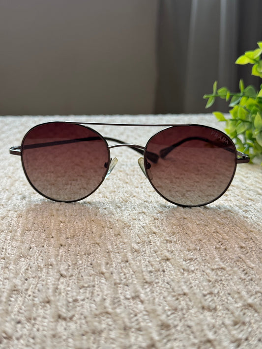 Classic Round Prada Sunglasses –  Gradient Lens Design