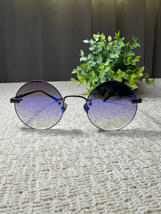 Round Gradient Blue-Purple Sunglasses